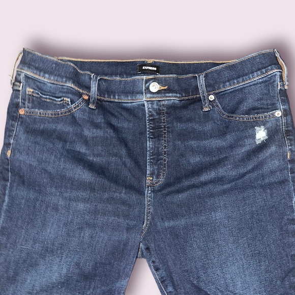 Express Mid Rise Distressed Skinny Jean - Picture 2 of 5
